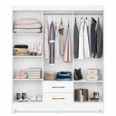 Ver imagem 3 de Guarda-Roupa Casal 6 Portas 2 Gavetas Panamá Branco Moval