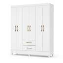 Ver imagem 2 de Guarda-Roupa Casal 6 Portas 2 Gavetas Panamá Branco Moval