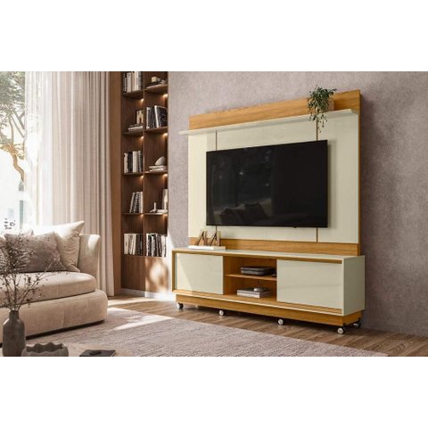 Rack com Painel Siena para Tv de até 75 Polegadas (com Rodízio) - Cumaru Opala - Madetec