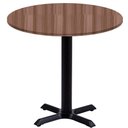 Ver imagem 1 de Mesa Ômega Ferro Preto 74 Cm (alt) Base em X Tampo Mdp Redondo 70 Cm (larg) X 2,50 Cm (alt) Walnut