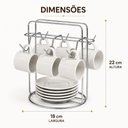 Ver imagem 3 de Suporte Organizador para Xicaras e Pires de Aco Aramado para Cozinha Armario Bancada Cromado