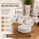 Ver imagem 7 de Suporte Organizador para Xicaras e Pires de Aco Aramado para Cozinha Armario Bancada Cromado