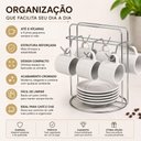 Ver imagem 6 de Suporte Organizador para Xicaras e Pires de Aco Aramado para Cozinha Armario Bancada Cromado