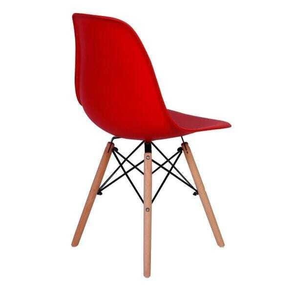 Kit 2 Cadeiras Charles Eames Eiffel Wood Base Madeira - Vermelha - 3