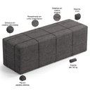 Ver imagem 6 de Kit Cabeceira Cama Box King 195cm com Calçadeira Roma W01 Linho Cinza Escuro - Lyam Lyam Decor