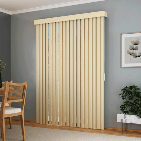 Persiana Vertical em Pvc com Bando Crisdan Largura 1,90 X 1,90 Altura Bege