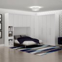 Ver imagem 1 de Guarda-Roupa Casal 11 Portas 5 Peças Modulado Cairo Branco/Neve