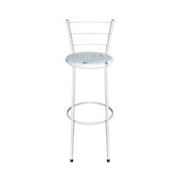 Banqueta Alta Branca para Cozinha com Assento Estampado:floral Areia - 2