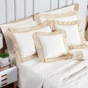 Ver imagem 3 de Kit Cobre Leito Colcha Nuance Casal 06 Peças Percal 200 Fios 100% Algodão Bordado - Off White