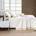 Ver imagem 2 de Kit Cobre Leito Colcha Nuance Casal 06 Peças Percal 200 Fios 100% Algodão Bordado - Off White