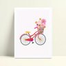 Quadro decoração de quarto infantil bicicleta cesta flores - 1