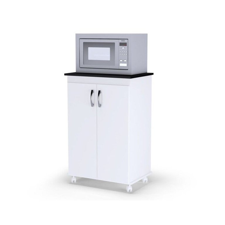 Balcão Armário para Cozinha Vitória Branco 2 Portas com Tampo Onix Ajl Móveis