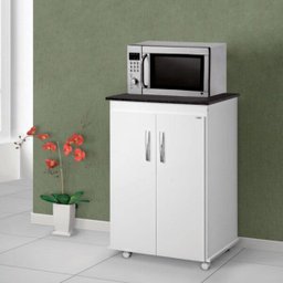 Balcão Armário para Cozinha Vitória Branco 2 Portas com Tampo Onix Ajl Móveis - 2