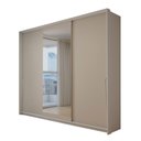 Ver imagem 1 de Guarda-Roupa Casal Mônaco 3 Portas 4 Gavetas com Espelho Branco/Creme - Panorama Móveis