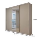 Ver imagem 2 de Guarda-Roupa Casal Mônaco 3 Portas 4 Gavetas com Espelho Branco/Creme - Panorama Móveis