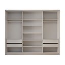 Ver imagem 5 de Guarda-Roupa Casal Mônaco 3 Portas 4 Gavetas com Espelho Branco/Creme - Panorama Móveis