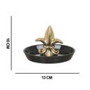 Ver imagem 2 de Porta-Anel em Cerâmica Flor de Lis Preto e Dourado 10,5X13,5Xcm - Rossi Decor