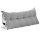 Ver imagem 1 de Almofada de Cabeceira 140 Cm Casal Suede Apoio Cama Quarto Cor:cinza