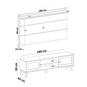 Ver imagem 3 de Rack com Painel para Tv até 75 Polegadas Tauari C/ Suporte para Tv 2 Portas Carvalho/off White - Pnr