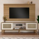 Ver imagem 1 de Rack com Painel para Tv até 75 Polegadas Tauari C/ Suporte para Tv 2 Portas Carvalho/off White - Pnr