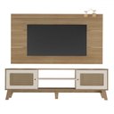Ver imagem 2 de Rack com Painel para Tv até 75 Polegadas Tauari C/ Suporte para Tv 2 Portas Carvalho/off White - Pnr