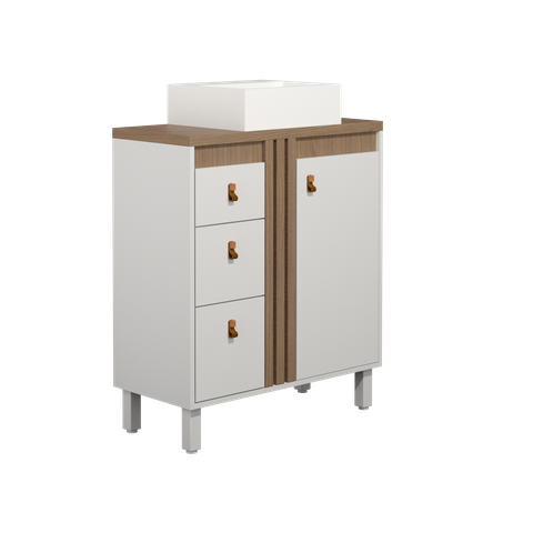 Gabinete para Banheiro Sofia 80 Cm com Pé