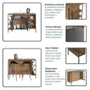 Ver imagem 7 de Balcão Mesa Bancada Cozinha 2 Portas 6 Prateleiras MDP 131cm Mel