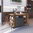 Ver imagem 1 de Balcão Mesa Bancada Cozinha 2 Portas 6 Prateleiras MDP 131cm Mel