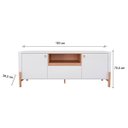 Ver imagem 4 de Rack Gliss para Tv até 75 Polegadas 2 Portas 1 Gaveta Off White/jequitibá - Lukaliam