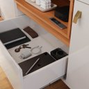Ver imagem 2 de Rack Gliss para Tv até 75 Polegadas 2 Portas 1 Gaveta Off White/jequitibá - Lukaliam