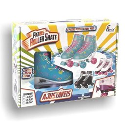 Roller Patins Infantil 4 Rodas - 3 Tamanhos Com Ajuste 31-42 - Azul claro - 31-34 - 3