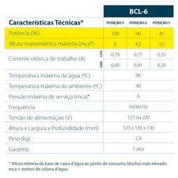 Bomba de Circulação de Água BCL6 220V 50 Litros 100W Lorenzetti - 3