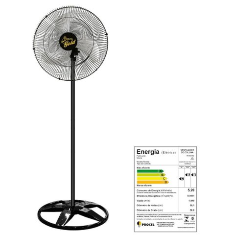 Ventilador Oscilante de Coluna Gold Grade Aço 60cm Preto Bi-Volt - Ventidelta.