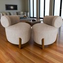 Ver mais imagens de Kit 2 Poltronas Decorativa Mônaco Suede Bege