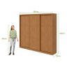 Guarda Roupa Casal Ambiente Forma 230 3 Portas Amêndoa Clean – Lopas - 3
