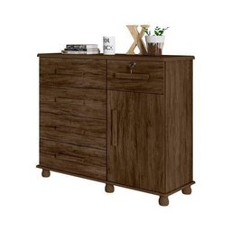Cômoda com chave Ibiza Plus 1 Porta 5 Gavetas - Lanza: Jacarandá - 2