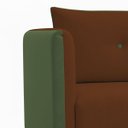 Ver imagem 7 de Kit 2 Poltronas Aviv para Sala Escritório Recepção Linho Terracota Premium Easy Clean Corino Verde P