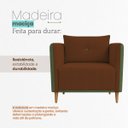 Ver imagem 5 de Kit 2 Poltronas Aviv para Sala Escritório Recepção Linho Terracota Premium Easy Clean Corino Verde P