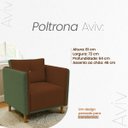 Ver imagem 4 de Kit 2 Poltronas Aviv para Sala Escritório Recepção Linho Terracota Premium Easy Clean Corino Verde P