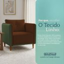 Ver imagem 3 de Kit 2 Poltronas Aviv para Sala Escritório Recepção Linho Terracota Premium Easy Clean Corino Verde P
