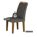 Ver imagem 3 de Mesa Larissa 1,20 Freijó Tampo Chumbo C/vidro 4 Cadeiras