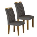 Ver imagem 4 de Mesa Larissa 1,20 Freijó Tampo Chumbo C/vidro 4 Cadeiras