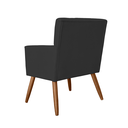 Ver imagem 4 de Combo 2 Poltronas Estofadas Para Recepção Consultório Onix Corano Preto - LM DECOR
