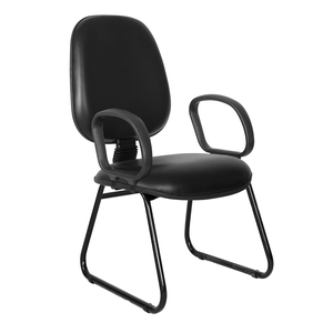 Cadeira Ágata Gerente Pé Sky Braço Corsa Courvin Preto