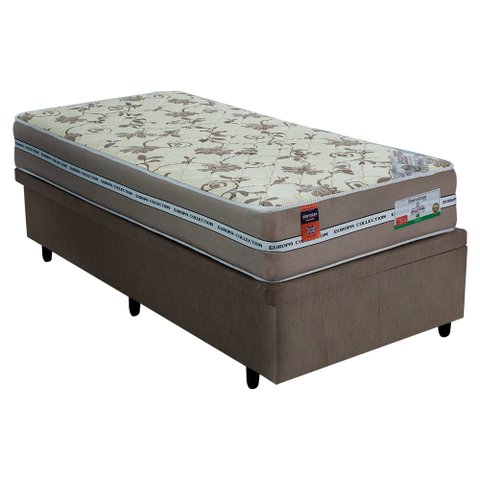 Cama Box Baú com Colchão Solteiro Molas Ensacadas Barcelona Firme Fortezza 88x188