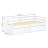 Cama Solteiro Dreams com 02 Gavetas Madeira Maciça Branco Megamobilia - 3
