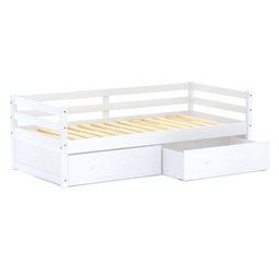 Cama Solteiro Dreams com 02 Gavetas Madeira Maciça Branco Megamobilia - 2