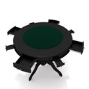 Ver imagem 2 de Conjunto Mesa de Jogos Carteado Bellagio Tampo Reversível e 4 Cadeiras Madeira Poker Base Estrela Pu