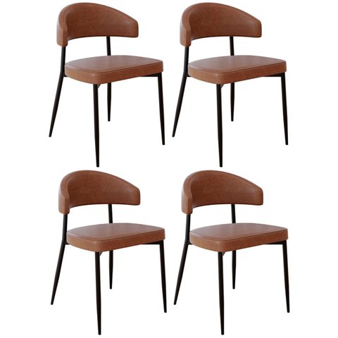 Cadeira de Jantar Estofada Kit 4 Chloe M25 Sintético Whisky - Mpozenato