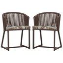 Ver imagem 1 de 2 Cadeiras de Jantar Área Noronha em Alumínio com Pintura Marrom Corda Náutica E6 Trama Original